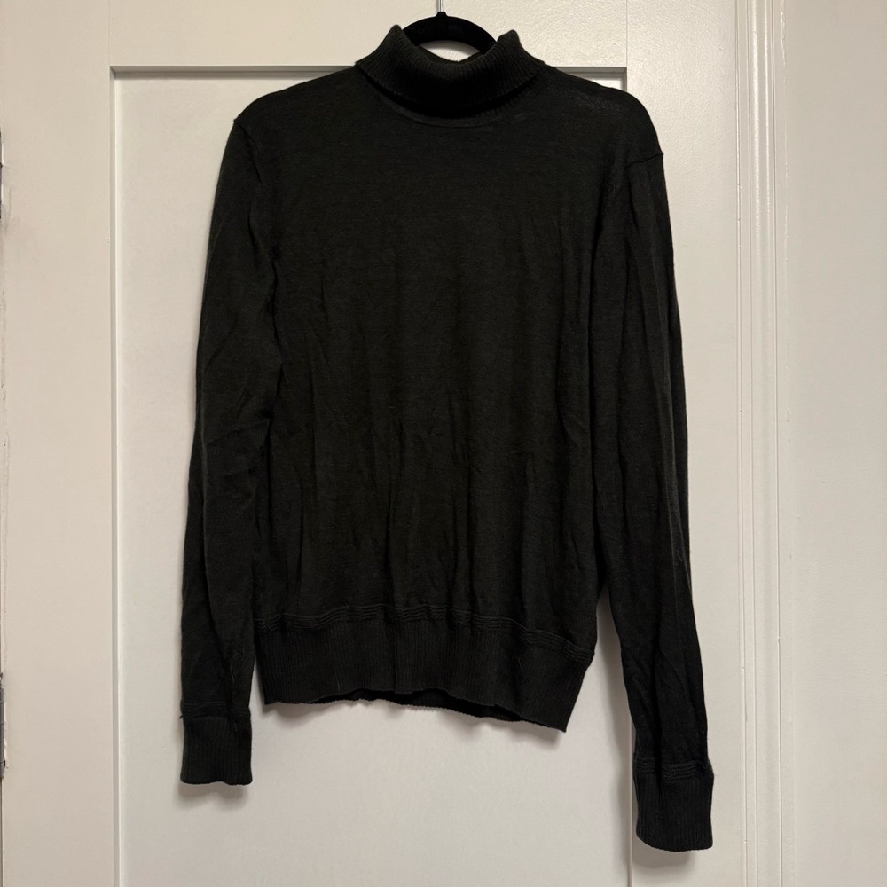 Buck Mason Men’s California Cashmere Turtleneck Sweater Size M gray/green